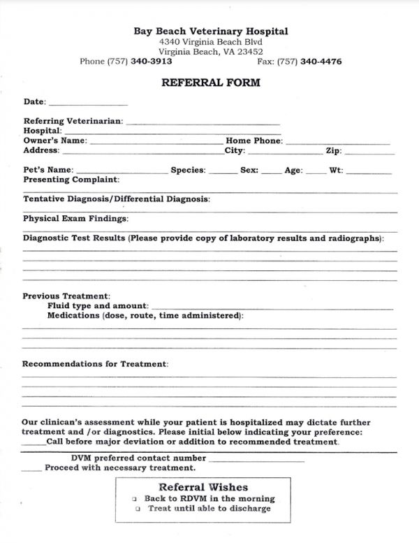 referral form